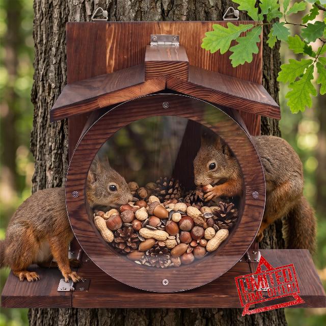 Wooden Squirrel Feeders for Outside