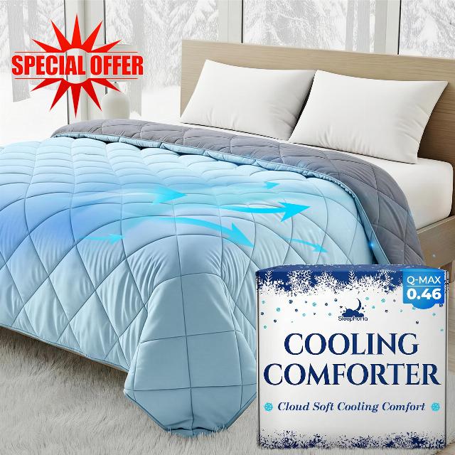 Cooling Comforter - BreezeWeave Cooling Blanket Queen Size for Hot Sleepers & Deep Rest - Cloud Soft