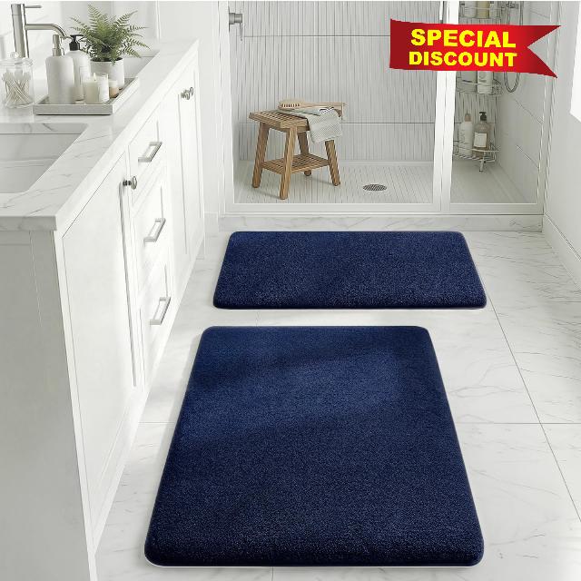 MINIDEAR Bathroom Rugs Sets 2 Piece - Thick Memory Foam Bath Mat