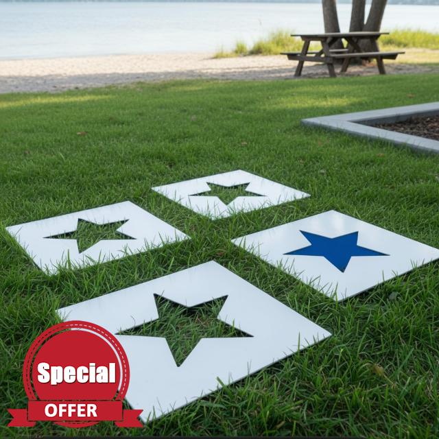 Cinnvoice 4 Pcs Large Star Stencil for Painting 12/15/18/20 Inch 4th of July Star Stencil for Yard and Lawn Reusable Plastic Templates for Walls Wood Fabric Glass DIY Art Crafts Home Deco