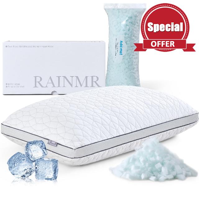 Cooling Pillow with Shredded Memory Foam for Sleeping