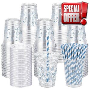 LemonRoad 60 Sets 16 oz Bachelorette Last Toast on the Coast Cups Seashell Cups with Lids Straws for the Summer Party Decor Bridal Shower Summer Beach Party Supplies