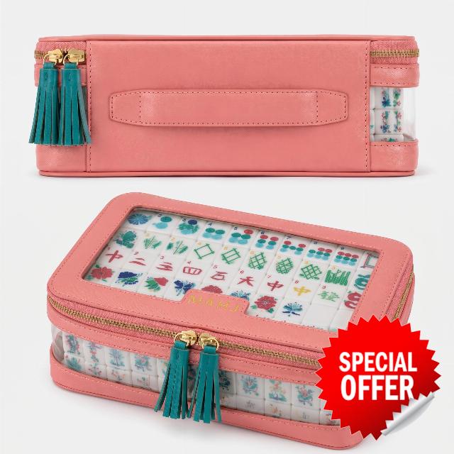 Mahjong Tile Storage Bag with Zipper Clear Top