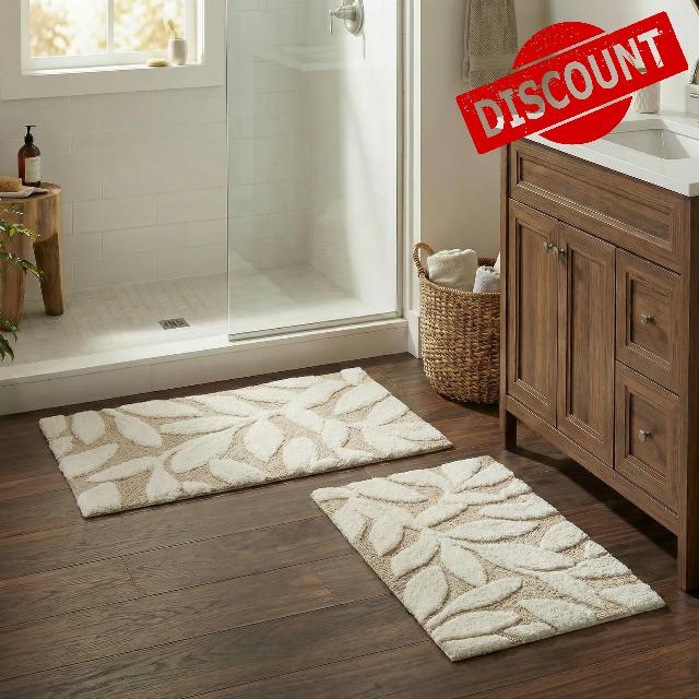 Lavish Home Bathroom Rug Set