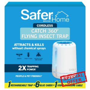 Safer Home Catch 360° Cordless Flying Insect Trap | UV LED Light