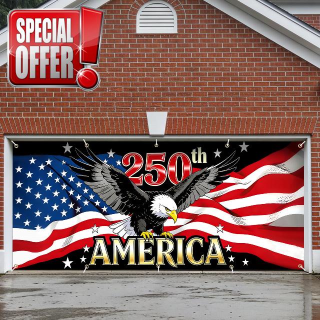 ANNA QUEEN 4th of July Garage Door Decorations 7x16ft