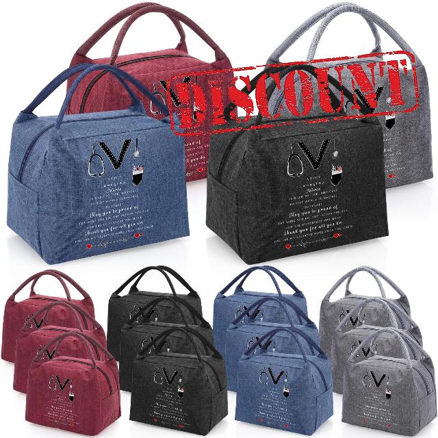 12 Pcs Employee Appreciation Gifts Bulk Nurses Lunch Bags Team Appreciation Gifts Reusable Insulated Lunch Bags for Women Men Coworker Employee Teamwork Thank You Gift (Amazing Nurse