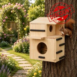 Large Wooden Squirrel House for Outside