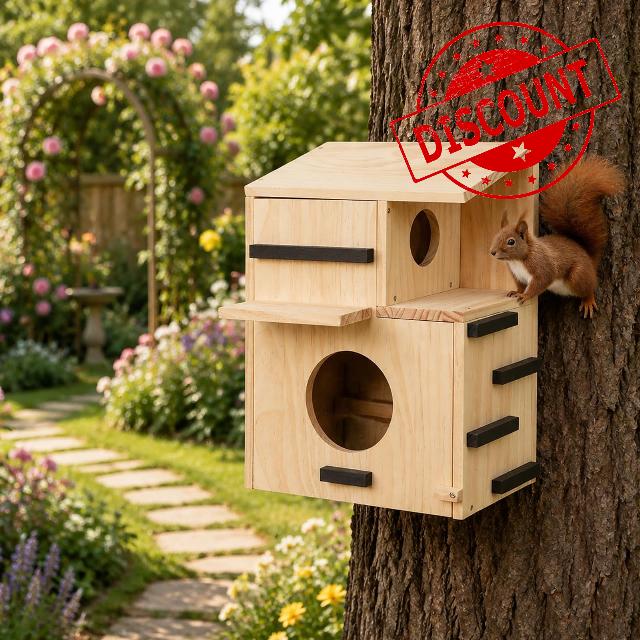 Large Wooden Squirrel House for Outside
