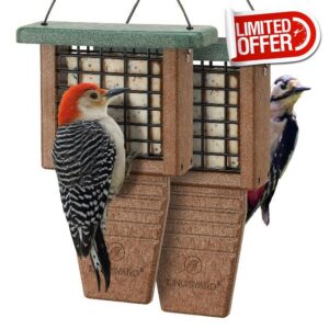 Kingsyard 2 Pack Suet Bird Feeder with Tail-Prop                                                          Recycled Poly Lumber Suet feeder