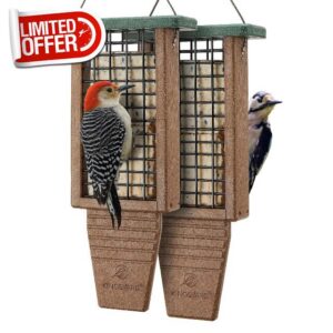 Kingsyard 2 Pack Double Tail-Prop Suet Bird Feeder                                                          Recycled Poly Lumber Suet feeder