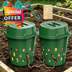 2-Pack 8L Outdoor In-Ground Garden Waste Bin