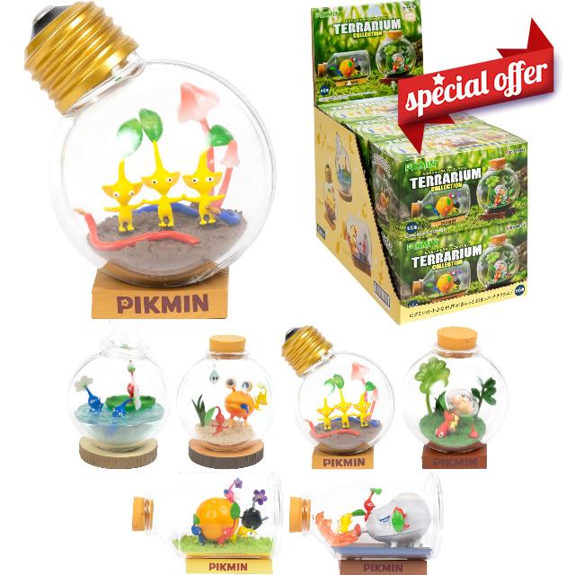Hamee RE-Ment Blind Box - Pikmin Terrarium Collection Figurine Set - 6 Pc. | Cute Blind Box Diorama Miniature Figure Set
