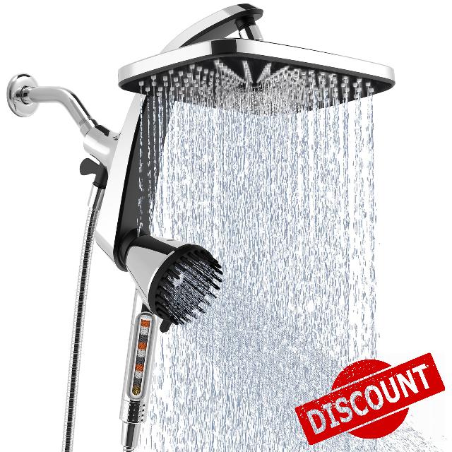 Shower Head with Handheld - High Pressure Filtered Hand Held Showerheads                                                          12" Rainfall Shower Heads