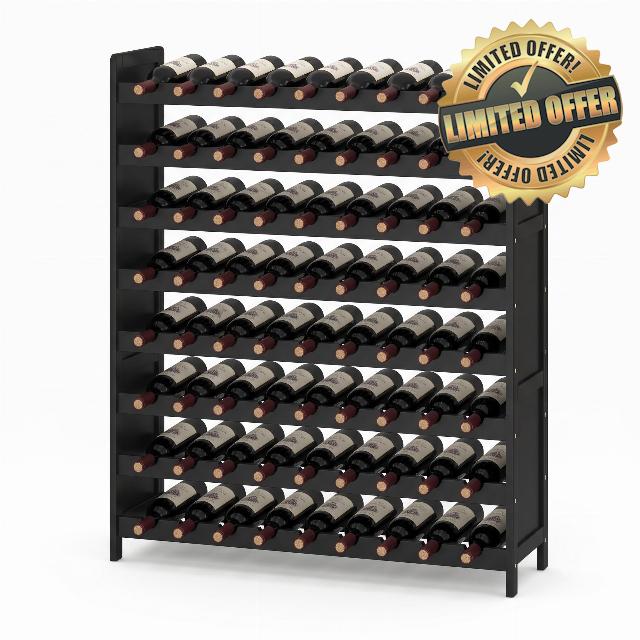 Wine Rack Freestanding Floor 72 Bottle
