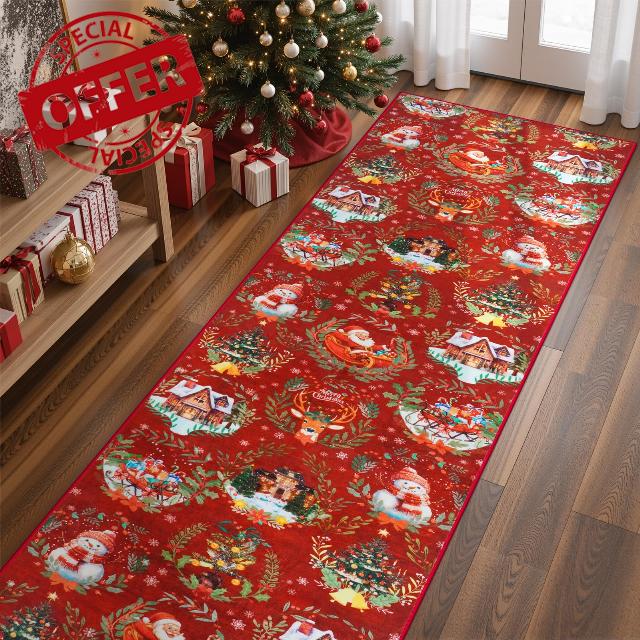 Anidaroel Christmas Runner Rugs for Hallway 2x8