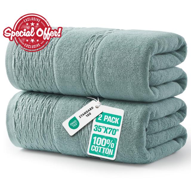 REDKISS 100% Cotton Large Bath Towels