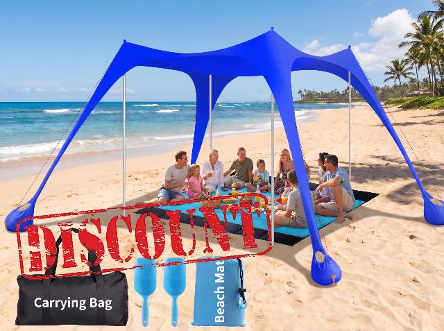 12x12 FT Beach Tent Sun Shelter UPF 50+