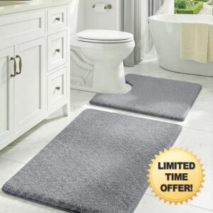 MINIDEAR Bathroom Rugs Sets 2 Piece - Thick Memory Foam Bath Mat