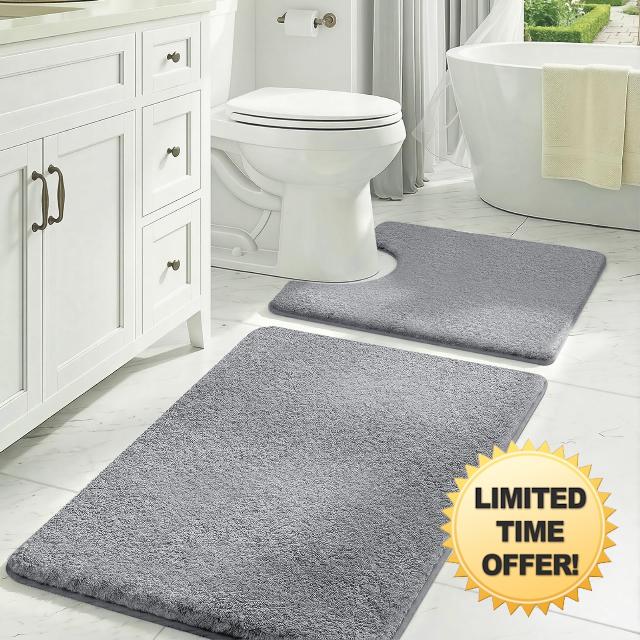 MINIDEAR Bathroom Rugs Sets 2 Piece - Thick Memory Foam Bath Mat