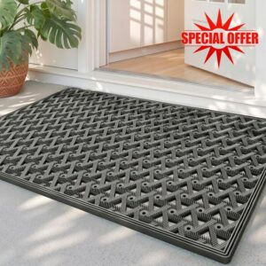 Front Door Mat Outside Entrance with Drainage