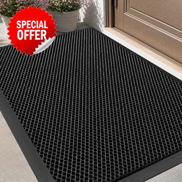 Azadx Indoor Outdoor Door Mat 23"x 35" Doormat for Entry Heavy Duty | Stretch Mesh Dirt Trapper Welcome Doormats Non-Slip Backing Outside Entrance Mats