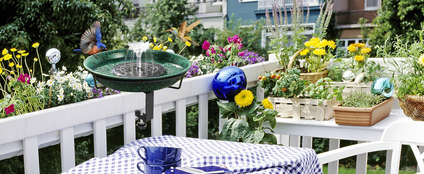 bird bath with fountain