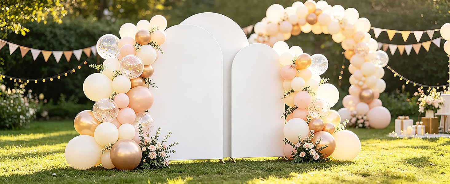 Metal Arch Backdrop Stand And Cover Set of 3
