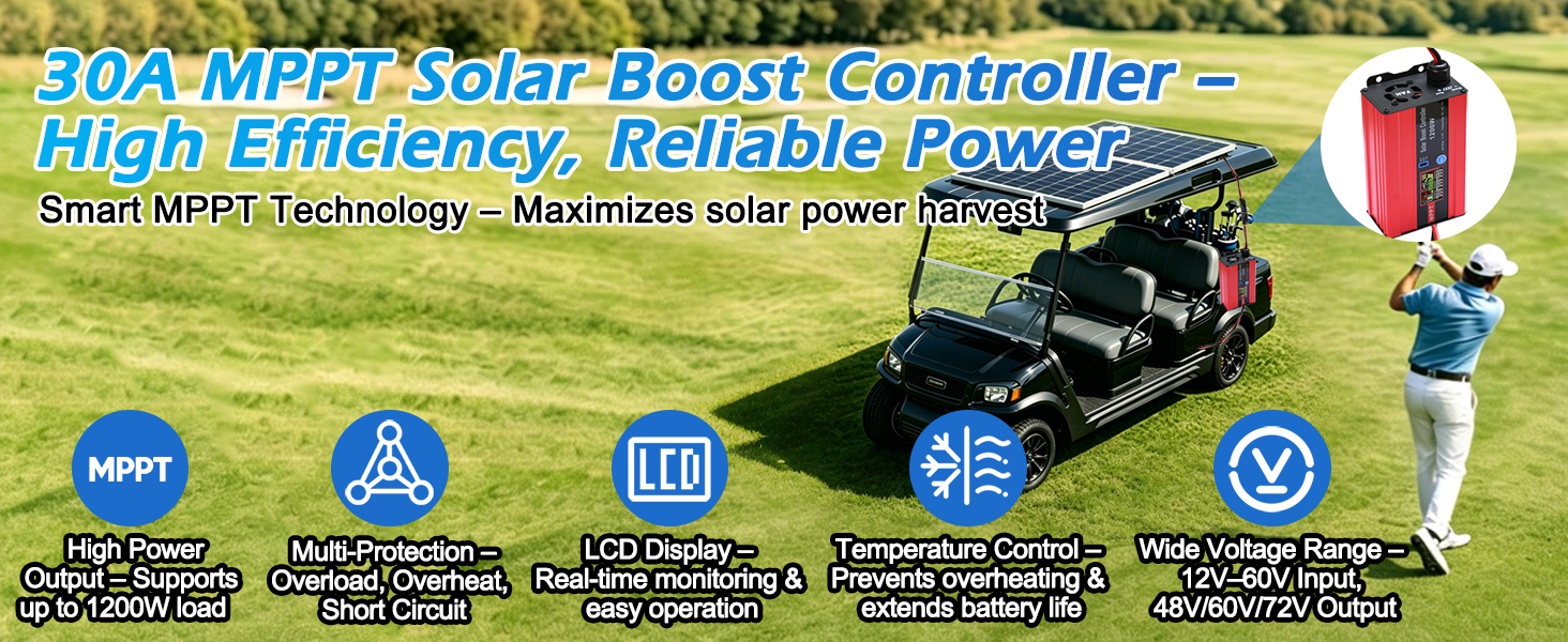 golf cart controlador solar mppt 72v boost mppt solar charge controller solar charge controller 48V