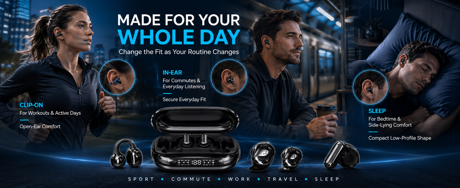 3-in-1 Bluetooth Wireless Earbuds