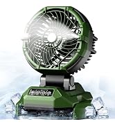 Veubew Portable Misting Fan,30000mAh Rechargeable Battery Powered,4 Strong Winds&4 Spray Mister,F...