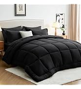 Sasttie Queen Comforter Set, 7 Pieces Bed in a Bag Queen, Complete Bedding Set Includes Comforter...