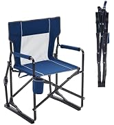 NEWBULIG Portable Folding Rocking Chair for Adults - Outdoor Camping Lawn Beach Seat with Detacha...