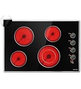 Noxton Ceramic Cooktop, Built-in 4 Burners Electric Stove Electric Cooker Hob With Touch Control ...