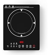 VBGK Single Burner Electric Cooktop,110V 1800W Electric Stove Top with LED Touch Control,8 Power ...