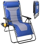 NEWBULIG Padded Zero Gravity Chair, Folding Lounge Chair Outdoor, Green | Foldable Beach Camping ...