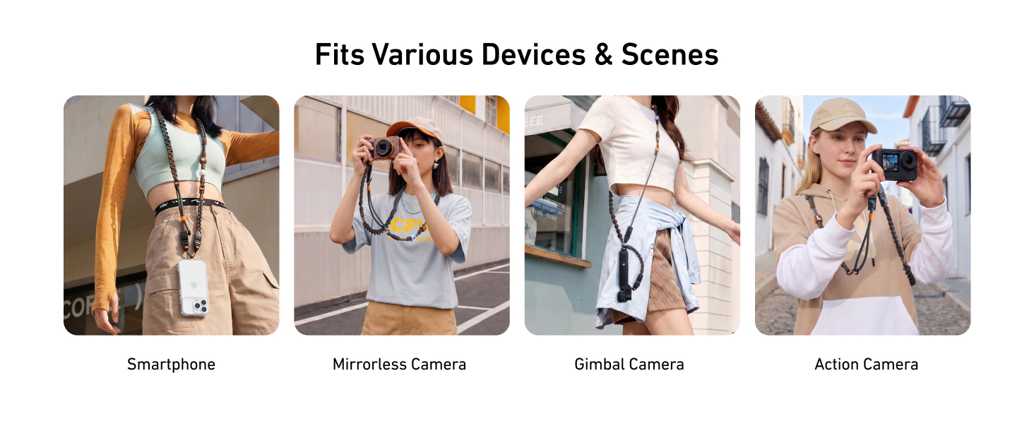 TELEISN Quick Release Wrist Neck Shoulder Strap for DJI Osmo Pocket 3 4 4P Insta360 Luna Ultra Phone