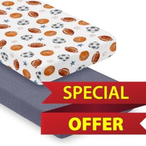Sweet Jojo Designs 2-Piece Muslin Crib Sheets (Sports Theme) for Baby Boys
