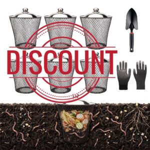 Worm Compost Bin In Ground Composter Worm Farm for Garden Vegetable Patch                                                          6 PACK Large Capacity Worm Compost Bi