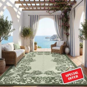 Garvee Outdoor Rugs 9' x 18’ Waterproof Reversible Mats