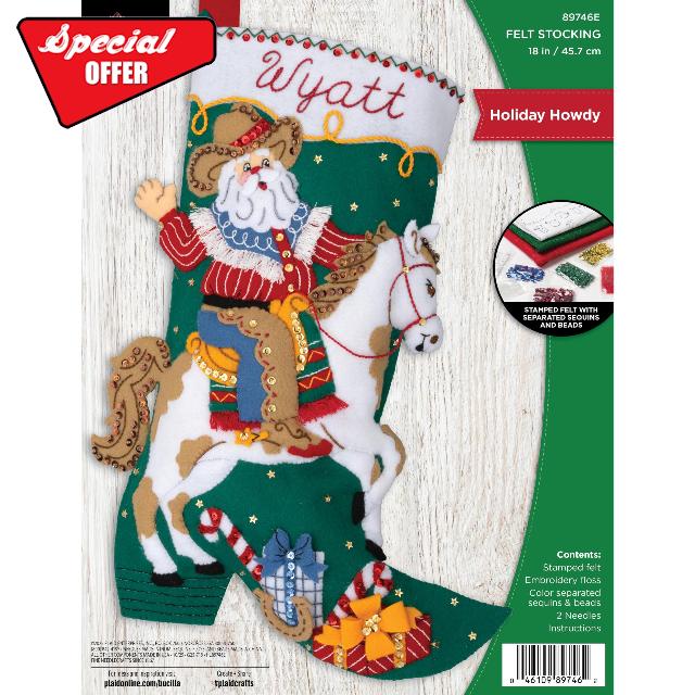 Bucilla Felt Applique 18" Stocking Making Kit