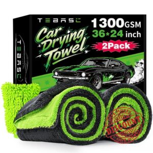 2-Pack Car Drying Towels 24x36 Inch 1300GSM
