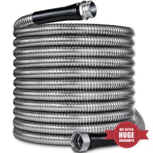50ft Garden Hsoe - 2026 New 304 Stainless Steel Garden Hose with 3/4'' Fittings – Lightweight