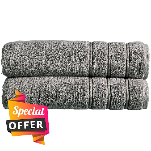 Christy Antalya Bath Sheets | Set of 2 | 100% Turkish Cotton | Storm Grey