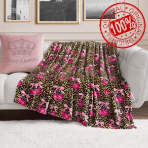 Juicy Couture Oversized Plush Throw Blanket 60" x 70"