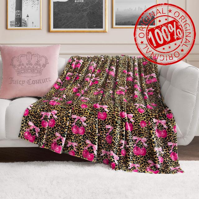Juicy Couture Oversized Plush Throw Blanket 60" x 70"
