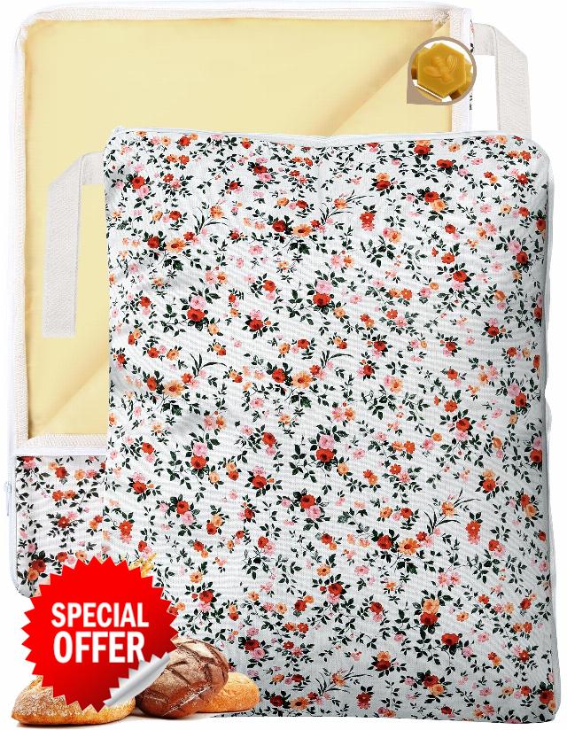 L-shaped Zipper Beeswax Bread Bag for Homemade Bread - 2 Pack XL Reusable Organic Cotton-Beeswax Sourdough Bread Bags to Keep Loaves Fresh Longer