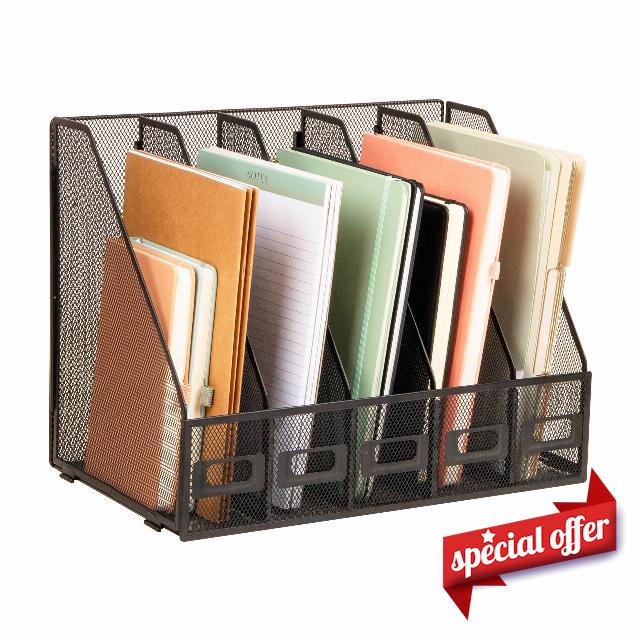 Mind Reader 5-Compartment Vertical File Organizer