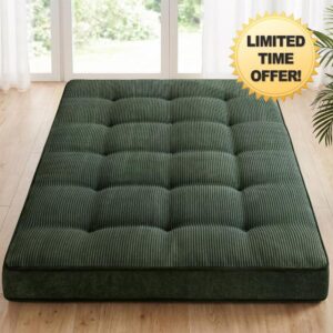 MAXYOYO 6" Extra Thick Japanese Floor Mattress Full Size Futon Mattress                                                          Tufted Foldable Sleeping Pad