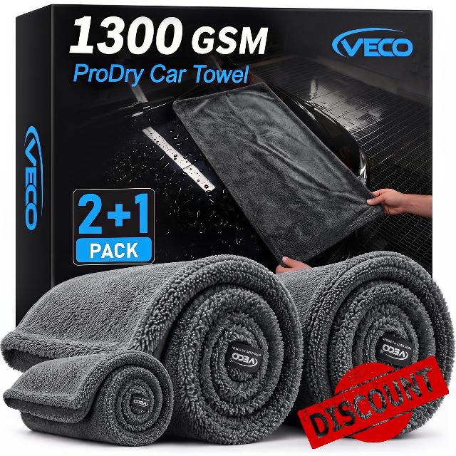 Veco 3-Piece Car Drying Towels